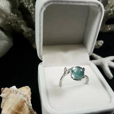 Mermaid Tail Blue Crystal Bubble Ocean Sea Beach Sterling Silver Ring Gift • $5