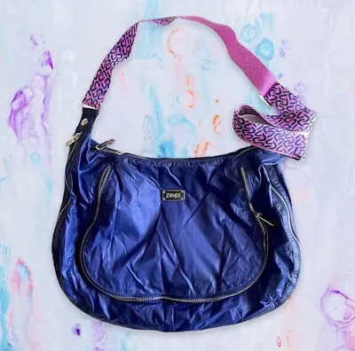 $49.99 • Buy Zumba Fitness Peek-a-boo Crossbody Bag Blue Print Shoulder Bag Purse Handbag