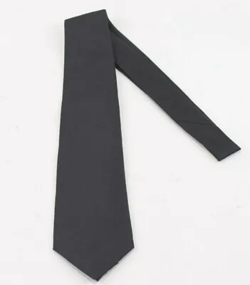 Luciano Barbera NWT Neck Tie In Solid Black Textured Basketweave Silk  • $71.99