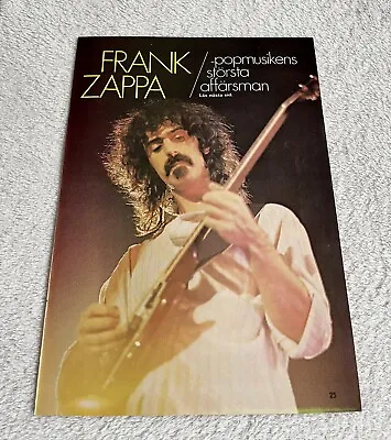 FRANK ZAPPA 1974 Clipping Swedish Poster Music Magazine GO 1970s • $15