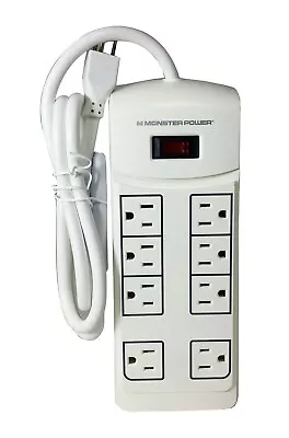 Monster Power Essentials White Surge Protector For HDTV Game Office - 8 Outlet • $16.99