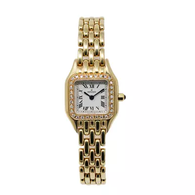 Women's Movado Aviso 14k Gold Diamond Bezel Bracelet Watch - Box & Papers • $3900