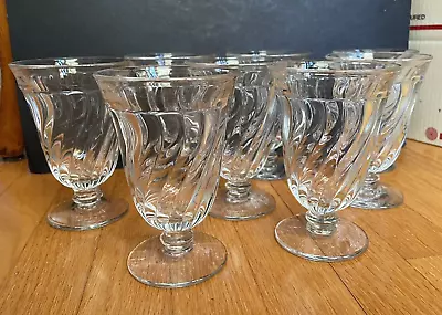 8 Fostoria Colony Clear Swirl Footed Iced Tea Water Goblets • $39.99