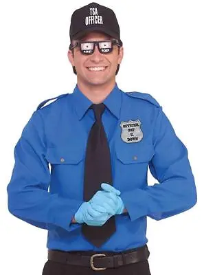 $28.99 • Buy TSA Officer Airport Security Uniform Blue X-Ray Glasses Halloween Adult Costume