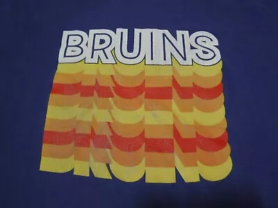 VTG Men's Port & Company Boston Bruins Hockey NHL Blue Orange T-Shirt Sz 2XL • $19.99