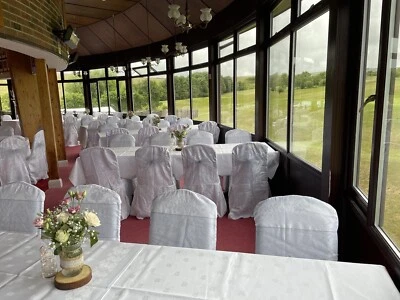 £90 • Buy 100 White Wedding Chair Covers