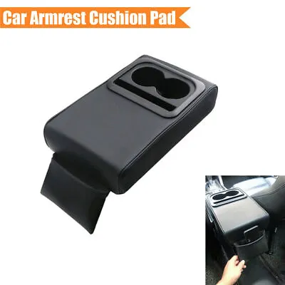 Car Center Console Armrest Pillow Soft Cushion Pad Cup Holder Black PU Leather • $49.36