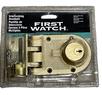 2 Sets First Watch Security Polished Brass Double Cylinder Interlocking Deadbolt • $40