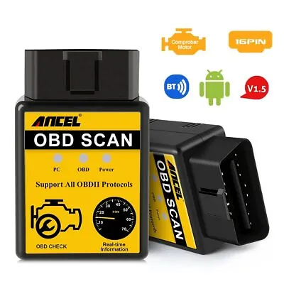 ANCEL ELM327 Bluetooth OBD2 Scanner Check Engine Fault Code Reader Diagnostic • $10.99