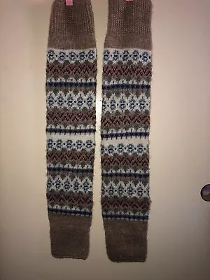 Aris Leg Warmers Fair Isle Women 30  Warm Winter Accessories Christmas Vintage • $28.99