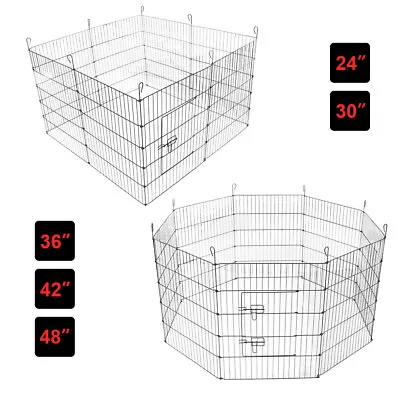 £44.99 • Buy Pet Dog Pen 8 Panel Puppy Rabbit Playpen Run Crate Cage Foldable Enclosure Fence
