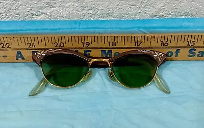 Vintage Cat-Eye Women's Glasses Aluminum Gold Fill Frames American Optical 5 1/2 • $49.99
