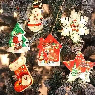 4.5 Inch Christmas Tree LED Lights Snowman Santa Claus Xmas Ornaments Decoration • $9.37