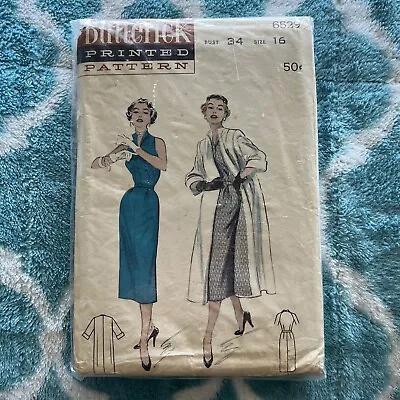 Vintage Sewing Pattern - Butterick 6629 Size 16 Bust 34 Dress With Coat • $5