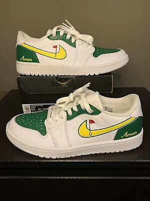 Jordan 1 Low Golf Masters Theme Custom Paint Size 8.5 Shoes • $299