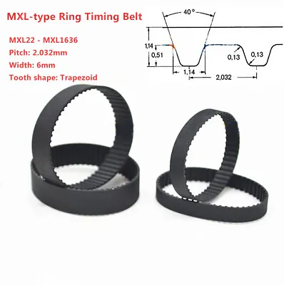 MXL-type Timing BeltWidth 6mmPitch 2.032mmBlack Rubber Ring Synchronous Belts • $2.59