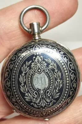 Antique Remontoir Pocket Watch Case Only 10 Rubis Cylindre Monogram Fancy 34mm • $9.99