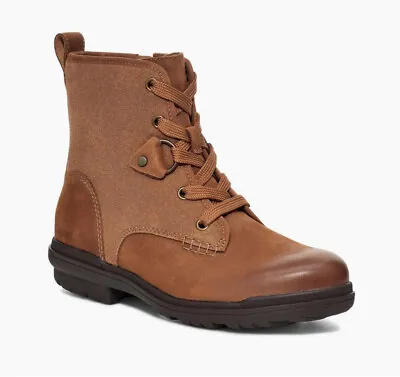 Ugg Womens Hapsburg Boots S/n 1120781 Leather Lace-up Chestnut Brown Siz 5.5 Us • $59.99