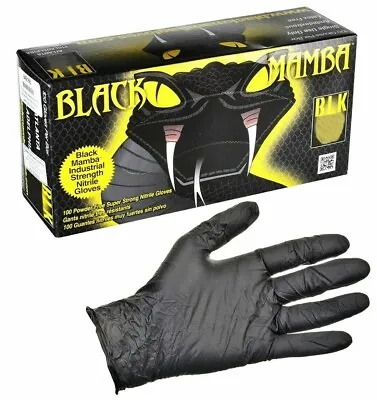 $19.95 • Buy BLK-120 Black Mamba Large Nitrile Glove 100 Per Box