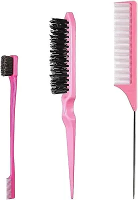 Hair Styling Comb Set 3 Pieces Hair Brush Teasing Comb Double Sided • £5.14