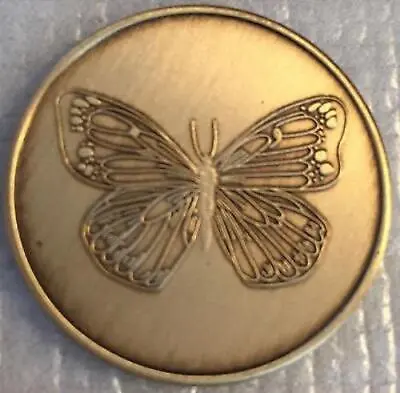 $9.99 • Buy Lot Of 5 Butterfly Serenity Prayer Bronze AA Al-Anon Recovery Medallion Coin