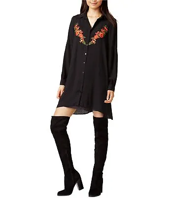 Jack Womens Spense Embroidered A-Line Shirt Dress • $53.83