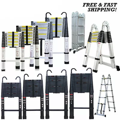 Heavy Duty Telescoping Ladder Step Stool Extendable Folding Ladder Aluminum Home • $77.20