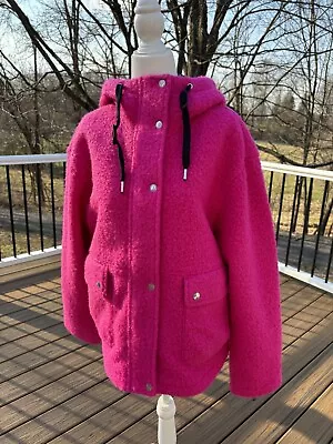 Vince Camuto : Pink Hooded Bouclé Jacket | Size XS | NWT • $159