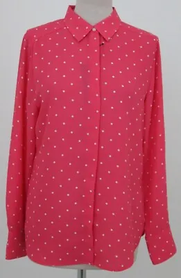 £9.99 • Buy Women's M&S Collection Shirt Coral Pink Polka Dot Print Long Sleeve New