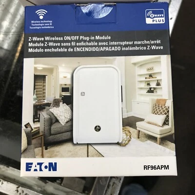 $18 • Buy Eaton Z-Wave Plus Wireless ON/OFF Plug-In Module 12A 120V White RF96APM-BX-LW