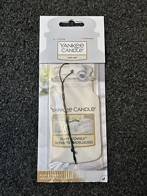 Yankee Candle 2D Car Jar Air Freshener Freshner Fragrance Scent - FLUFFY TOWELS • £1