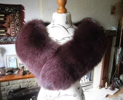£275 • Buy Exceptional Vtg CANADIAN  55  Long BURGUNDY FOX Fur STOLE Thick Full Pelts, MINT