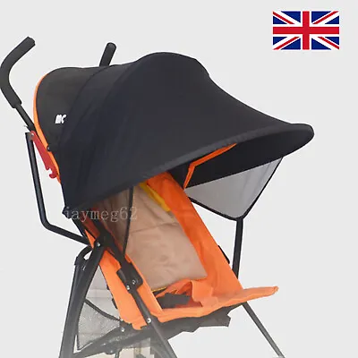 BLACK Universal Baby Child Pushchair Stroller Pram Buggy Sun Shade Canopy Covers • £5.87