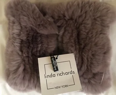 Linda Richards Genuine Rex Rabbit Hand Warmers & Fingerless Glove In Storm Cloud • $50