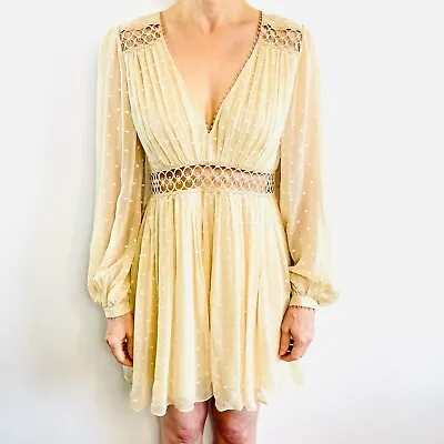 Zimmermann Size 12 M 2 Nude Silk Spot Bowerbird Empire Playsuit NWT • $399