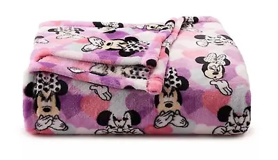 NEW Minnie Mouse Hearts Throw Blanket Fluffy Oversize Super Soft 60x72 GIFT • $29.99