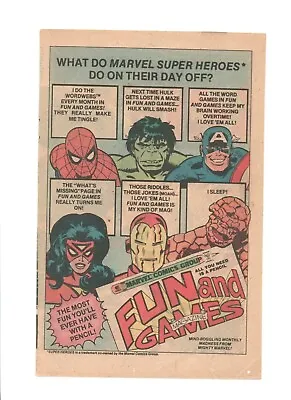 Marvel Comics Fun And Games Puzzle - 1979 Vintage Print Ad Spiderwoman Hulk • $13.64