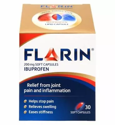 Flarin 200mg Joint Pain Inflammation Relief Soft Capsules - 30 • £10.99