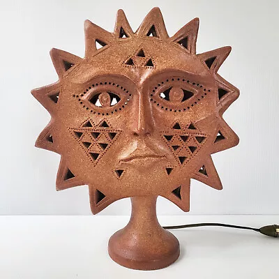 Lamp Table Vintage Face Sun 1960 Ceramic Dlg Roger Capron Jean Marais • £946.41