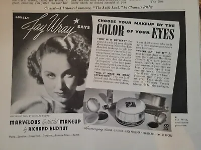 1937 Richard Hudnut Marvelous Makeup Fay Wray Vintage Cosmetic Beauty Ad • $9.99