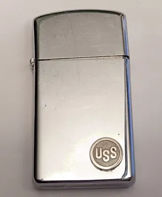 Vintage 1983 Slim Zippo Uss United States Steel • $109.97