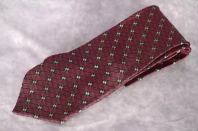 BRIONI Dark Red Geometric Italian Silk Neck Tie • $24.95