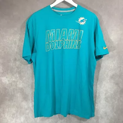 NIKE Miami Dolphins NFL Team Apparel T-Shirt Mens XL Teal Graphic Logo Football • $17.99