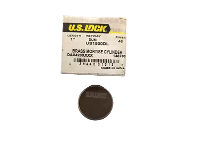 10-PACK US Lock 1  Brass Mortise Cylinder DUM Blank No Keyway US1530DL • $49.99