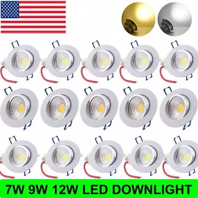 10~60 Pack Dimmable LED Chip COB LED Recessed Ceiling Light Downlight Spotlight • $41.79