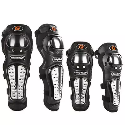 4Pcs Adults Alloy Steel Motorcycle Knee Pads Elbow Guards Motocross Knee Shin • $41.62