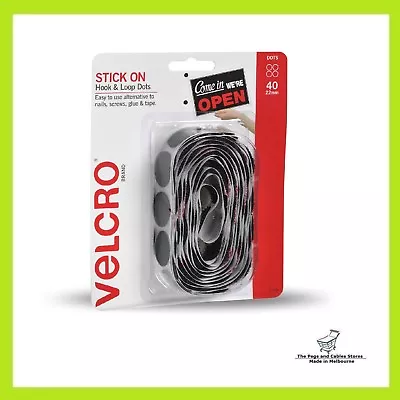 VELCRO® Brand 22mm Black Stick Hook And Loop On Dots - 40 Pack- Adhesive Backed  • $24.50