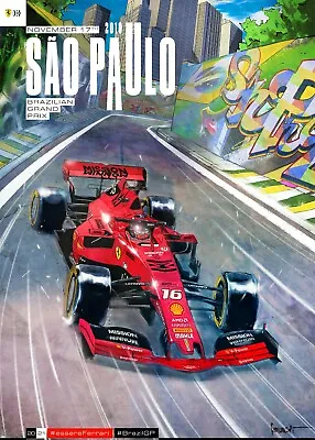 Ferrari F1 Brazilian Grand Prix Sao Paulo 2019 High-Quality 22inx17in  Poster # • $64.95