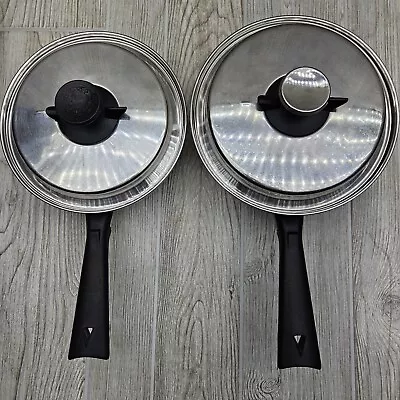 Vollrath Strata-Line Sauce Pan Set Of 2 Cookware Vintage With Lids • $69.99