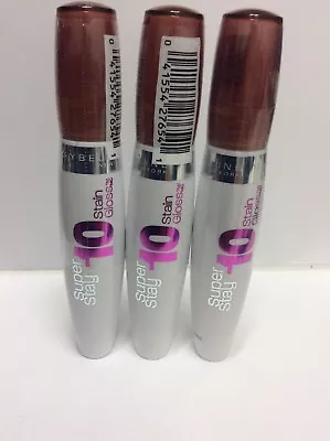 LOT OF 3 Maybelline New York Superstay 10 Hour Stain Gloss Blissful Brown #190  • $29.74